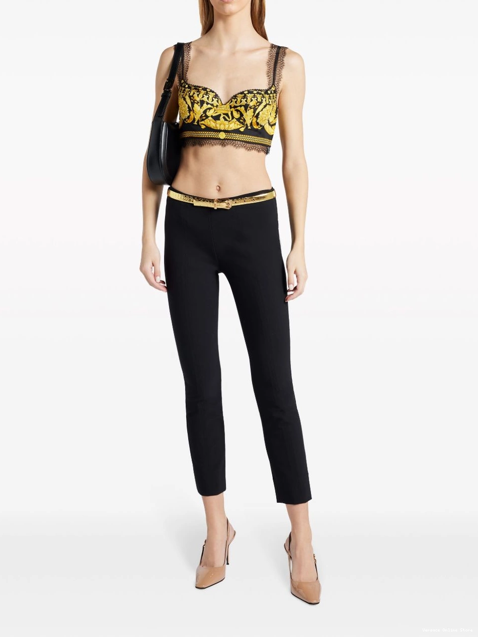 Affordable Versace Barocco-print bralette Women silk 0503
